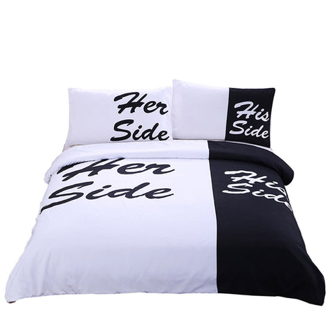 His Side & Her Side Couple Duvet Cover Set - DelightedStore