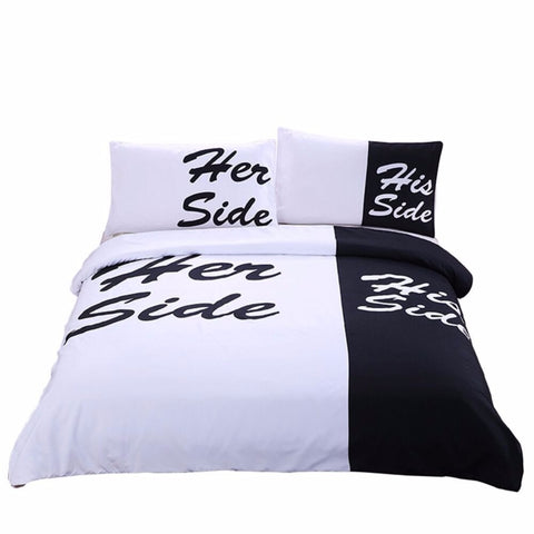 His Side & Her Side Couple Duvet Cover Set - DelightedStore