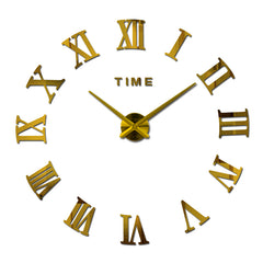 DIY 3D Decoration Roman numerals acrylic mirror wall clock