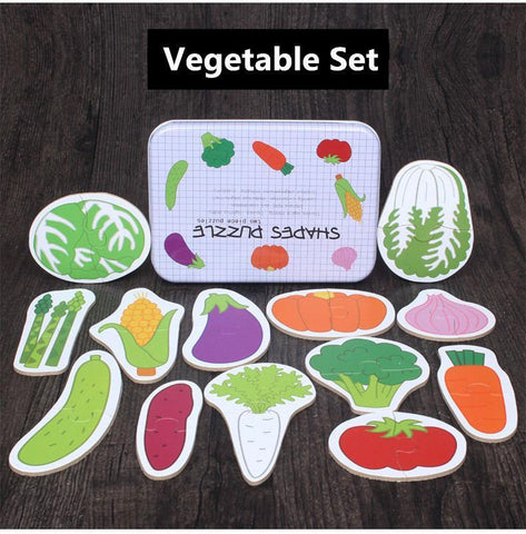 Kid Toys Puzzle Cognitive Card Vehicle/Fruit/Animal Set Educational Gift