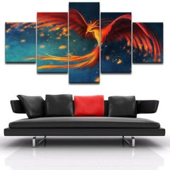 Phoenix Mystical Bird Fire Wall Art Canvas Decor Printing