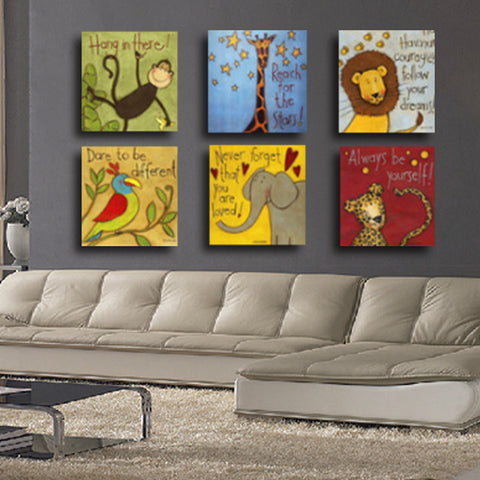 Cartoon Animals Wall Art Canvas Print Decor Kid room - DelightedStore