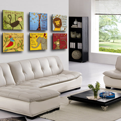 Cartoon Animals Wall Art Canvas Print Decor Kid room - DelightedStore