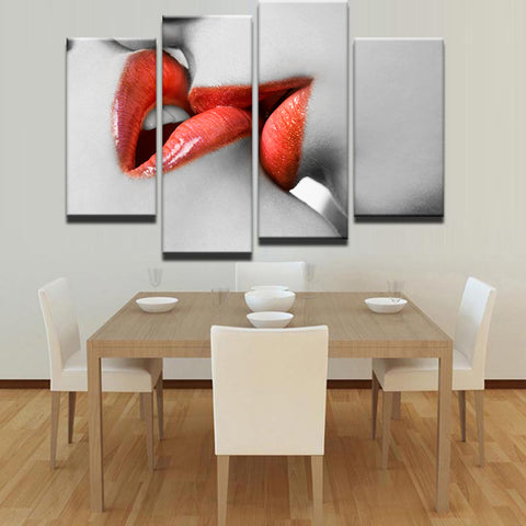 Sexy Kiss Wall Art Decor Canvas Printing