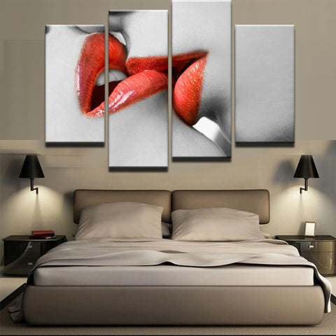 Sexy Kiss Wall Art Decor Canvas Printing