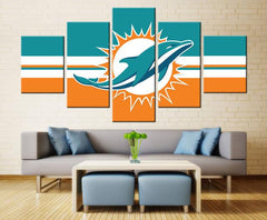 Miami Dolphins Sports Team Wall Art Canvas Print Decoration